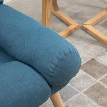 HOMCOM Recliner Chair with Footstool, Recliner Armchair with Adjustable Backrest, Thick Cushion and Wooden Legs Additional View 23