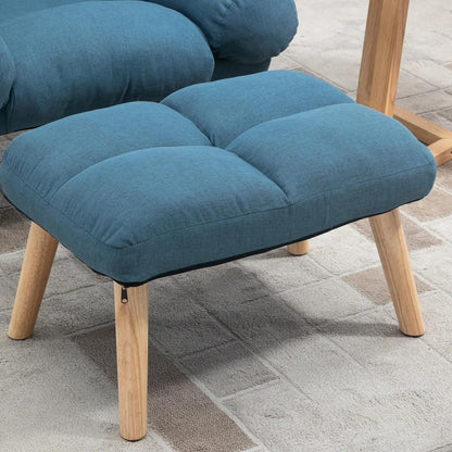 HOMCOM Recliner Chair with Footstool, Recliner Armchair with Adjustable Backrest, Thick Cushion and Wooden Legs Additional View 24