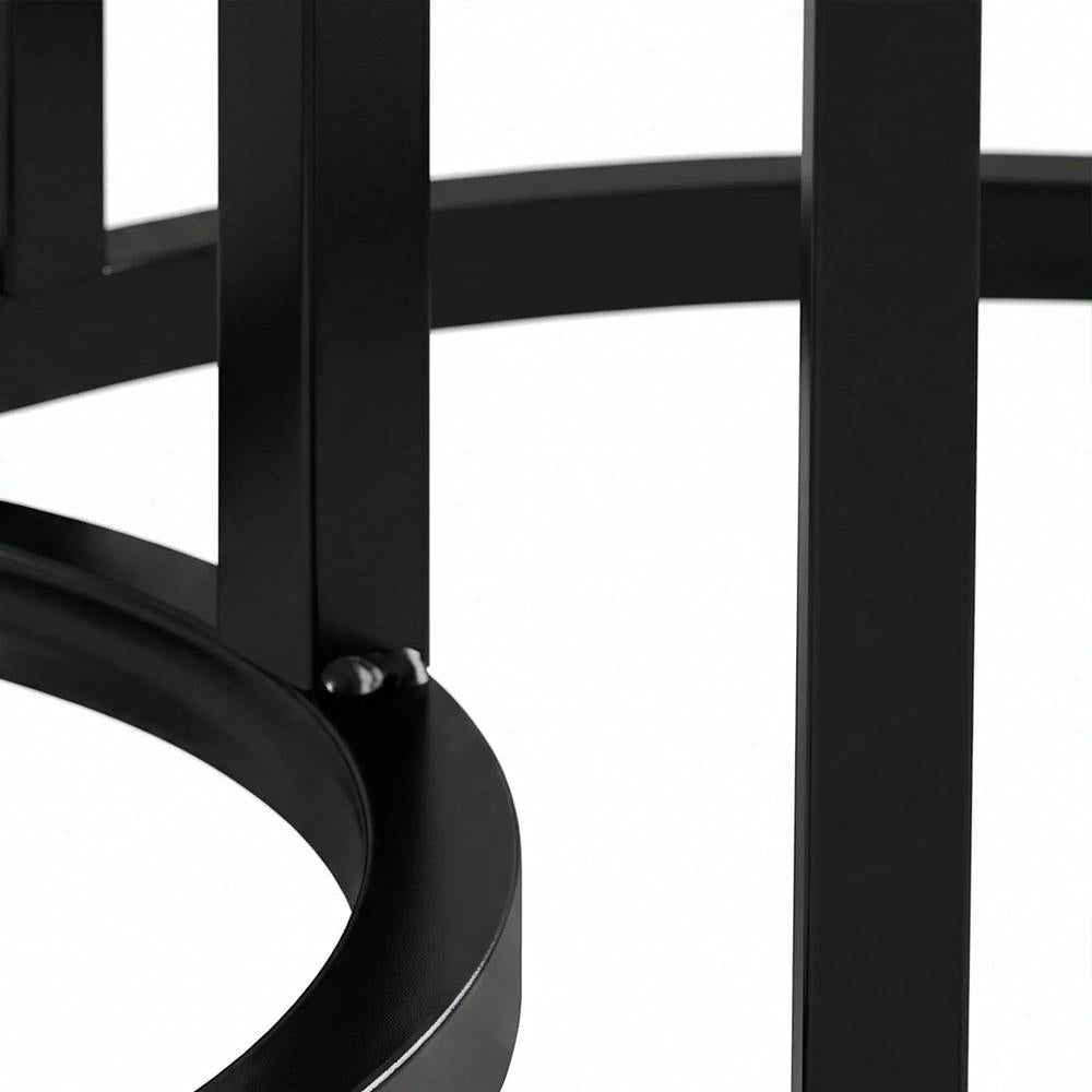 HOMCOM Nest of Tables with Steel Frame and Tempered Glass Tabletop, Modern Coffee Table Set of 2 Additional View 23