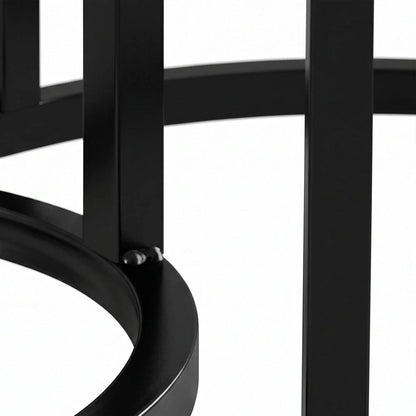 HOMCOM Nest of Tables with Steel Frame and Tempered Glass Tabletop, Modern Coffee Table Set of 2 Additional View 23