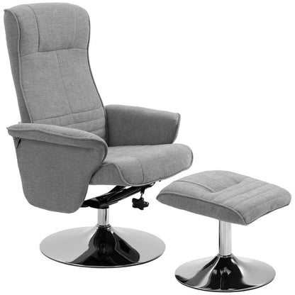 HOMCOM Swivel Recliner Chair with Footstool, Velvet Recliner Armchair with Ottoman, Steel Base, Upholstered Reclining Chair for Living Room, Bedroom, Office Additional View 11