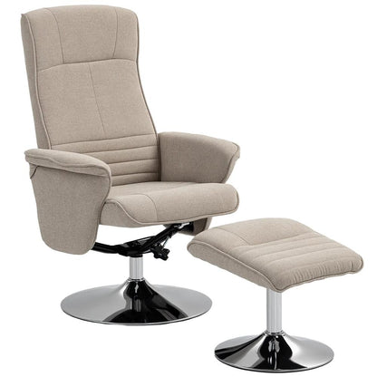 HOMCOM Swivel Recliner Chair with Footstool, Velvet Recliner Armchair with Ottoman, Steel Base, Upholstered Reclining Chair for Living Room, Bedroom, Office Additional View 12