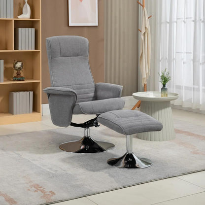 HOMCOM Swivel Recliner Chair with Footstool, Velvet Recliner Armchair with Ottoman, Steel Base, Upholstered Reclining Chair for Living Room, Bedroom, Office Additional View 10