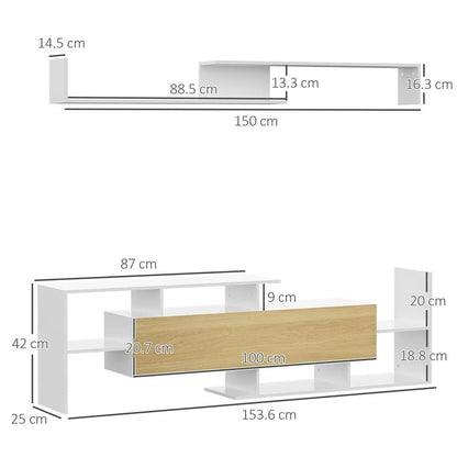 HOMCOM TV Cabinet with Wall Shelf for Wall-Mounted 65" TVs or Standing 40" TVs Additional View 13