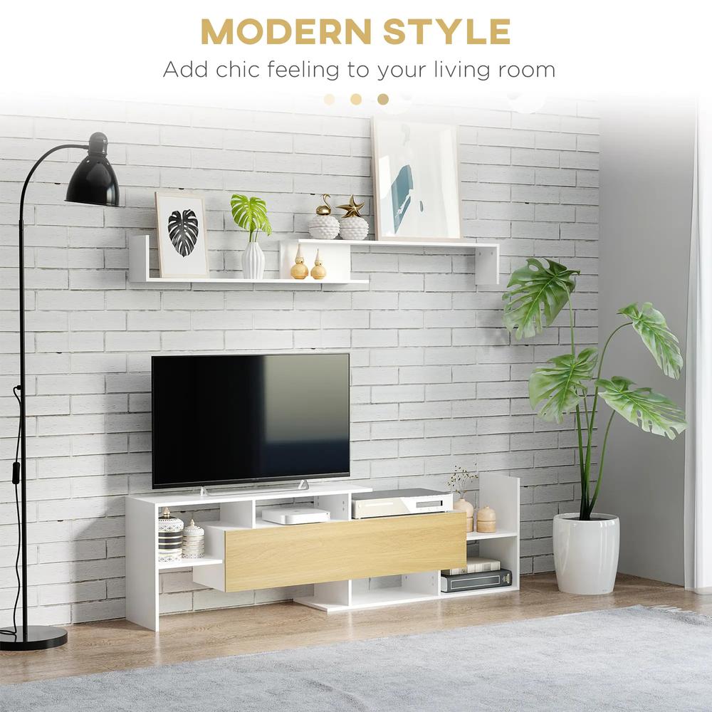 HOMCOM TV Cabinet with Wall Shelf for Wall-Mounted 65" TVs or Standing 40" TVs Additional View 14
