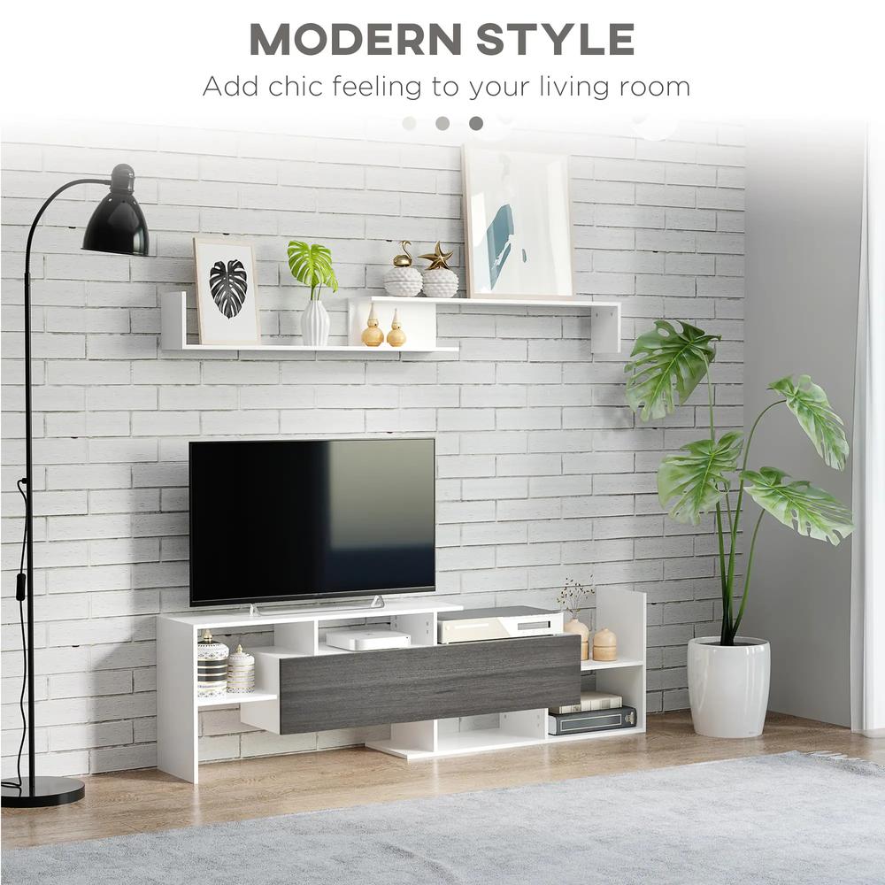 HOMCOM TV Cabinet with Wall Shelf for Wall-Mounted 65" TVs or Standing 40" TVs Additional View 4