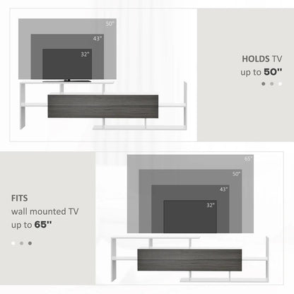 HOMCOM TV Cabinet with Wall Shelf for Wall-Mounted 65" TVs or Standing 40" TVs Additional View 7