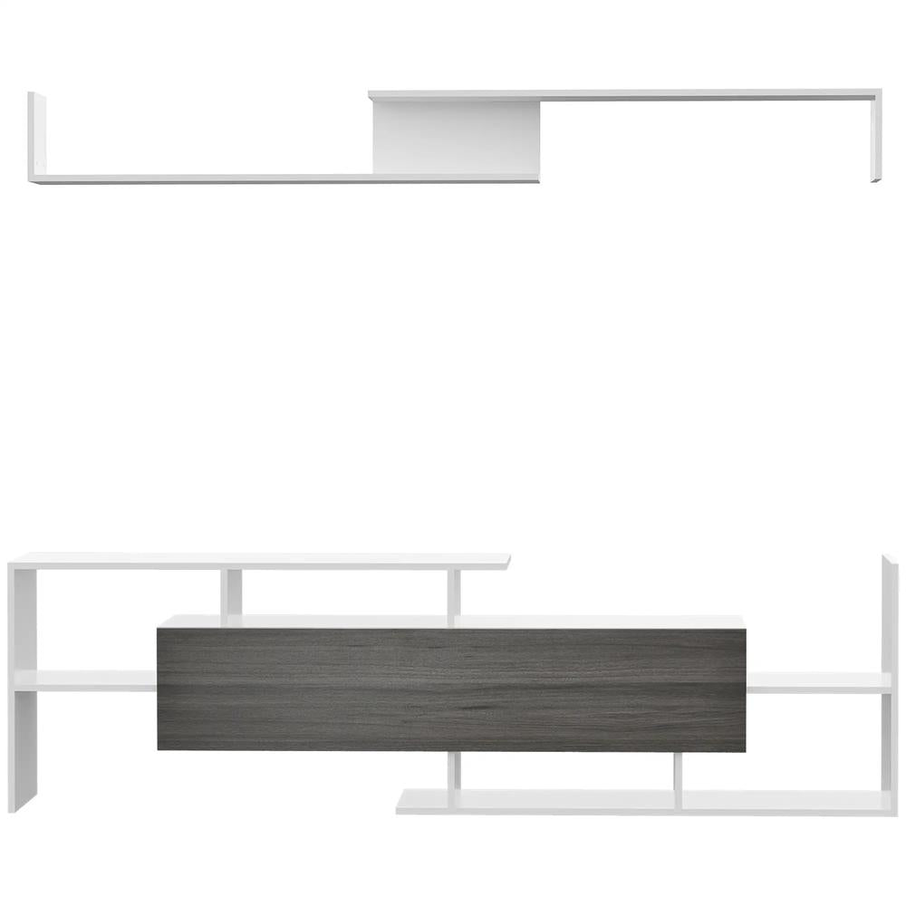 HOMCOM TV Cabinet with Wall Shelf for Wall-Mounted 65" TVs or Standing 40" TVs Additional View 10