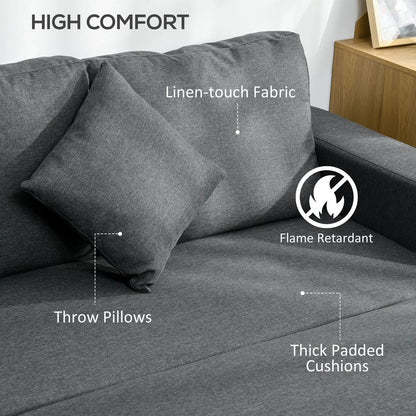 HOMCOM 3 Seater Sofa Bed with Storage, Delivered to Your Home for Free, Dark Grey Additional View 5