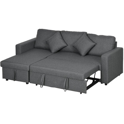 HOMCOM 3 Seater Sofa Bed with Storage, Delivered to Your Home for Free, Dark Grey Additional View 10