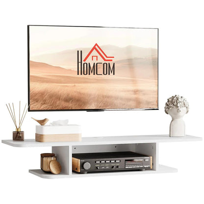 HOMCOM Floating TV Unit Stand for TVs up to 40", Wall Mounted Media Console with Storage Shelf, Entertainment Center Additional View 11