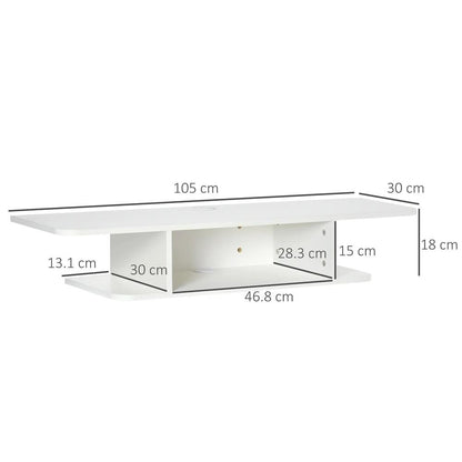 HOMCOM Floating TV Unit Stand for TVs up to 40", Wall Mounted Media Console with Storage Shelf, Entertainment Center Additional View 13