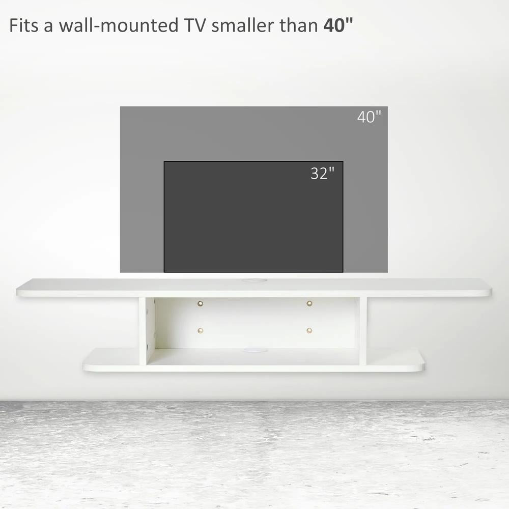 HOMCOM Floating TV Unit Stand for TVs up to 40", Wall Mounted Media Console with Storage Shelf, Entertainment Center Additional View 16