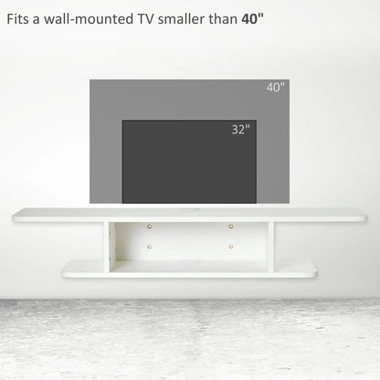 HOMCOM Floating TV Unit Stand for TVs up to 40", Wall Mounted Media Console with Storage Shelf, Entertainment Center Additional View 16