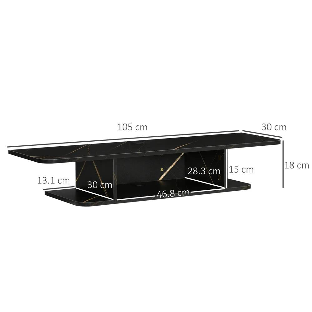 HOMCOM Floating TV Unit Stand for TVs up to 40", Wall Mounted Media Console with Storage Shelf, Entertainment Center Additional View 3