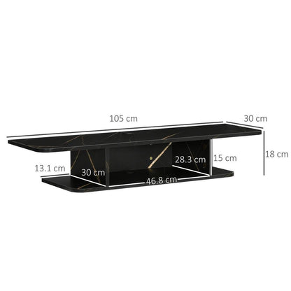HOMCOM Floating TV Unit Stand for TVs up to 40", Wall Mounted Media Console with Storage Shelf, Entertainment Center Additional View 3