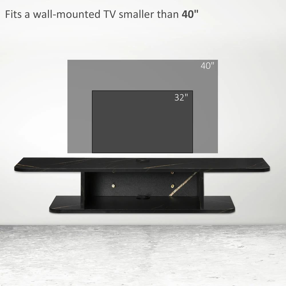 HOMCOM Floating TV Unit Stand for TVs up to 40", Wall Mounted Media Console with Storage Shelf, Entertainment Center Additional View 6