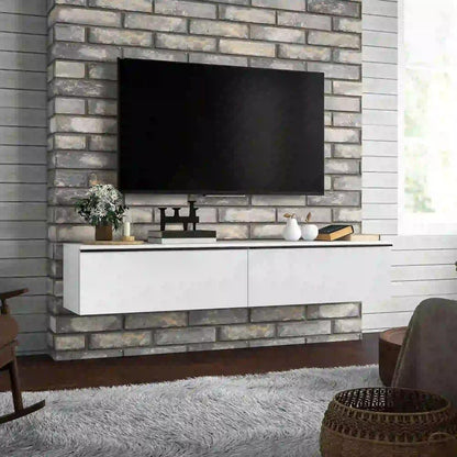 HOMCOM 160cm High Gloss Floating TV Unit Stand for TVs up to 70", Wall Mounted TV Cabinet with Storage Cupboards Additional View 2