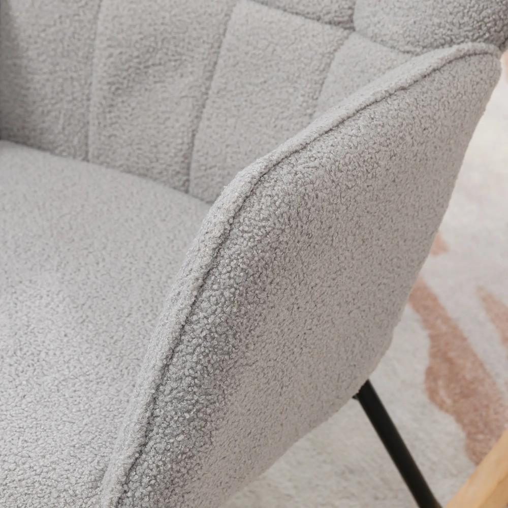 HOMCOM Berber Fleece Nursery Glider Rocker for Nursing, Wingback Rocking Chair for Living Room Additional View 8