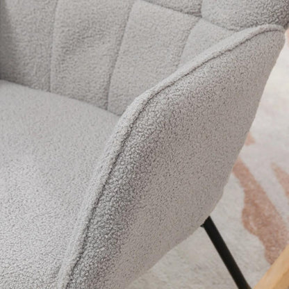 HOMCOM Berber Fleece Nursery Glider Rocker for Nursing, Wingback Rocking Chair for Living Room Additional View 8
