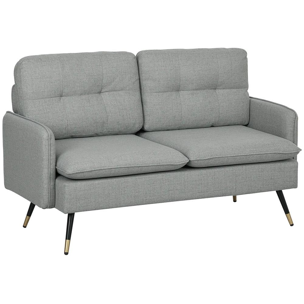 HOMCOM Modern Two Seater Sofa, Button Tufted Loveseat with Cushions and Steel Legs for Living Room, Guest Room Additional View 11