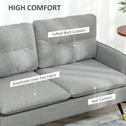 HOMCOM Modern Two Seater Sofa, Button Tufted Loveseat with Cushions and Steel Legs for Living Room, Guest Room Additional View 14