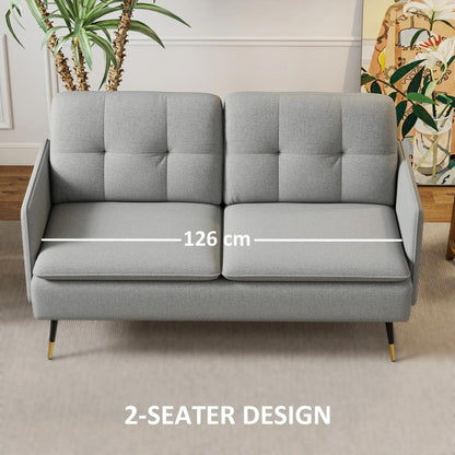HOMCOM Modern Two Seater Sofa, Button Tufted Loveseat with Cushions and Steel Legs for Living Room, Guest Room Additional View 16