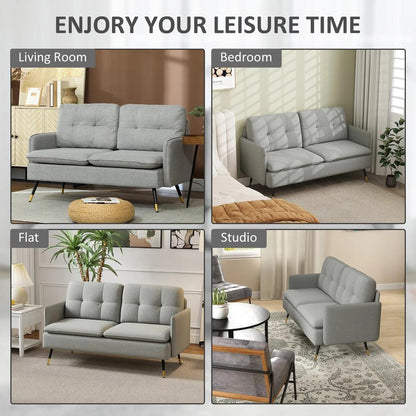 HOMCOM Modern Two Seater Sofa, Button Tufted Loveseat with Cushions and Steel Legs for Living Room, Guest Room Additional View 17