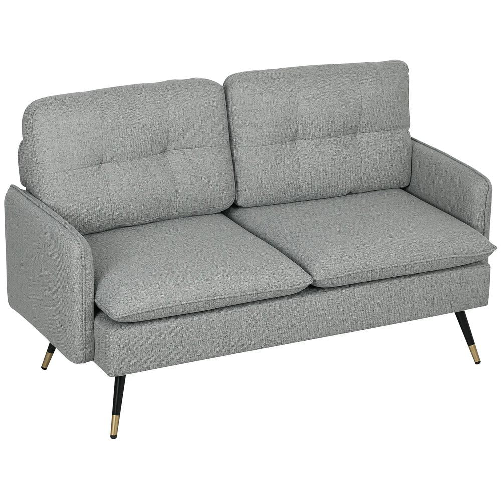 HOMCOM Modern Two Seater Sofa, Button Tufted Loveseat with Cushions and Steel Legs for Living Room, Guest Room Additional View 20