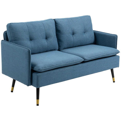 HOMCOM Modern Two Seater Sofa, Button Tufted Loveseat with Cushions and Steel Legs for Living Room, Guest Room Additional View 10