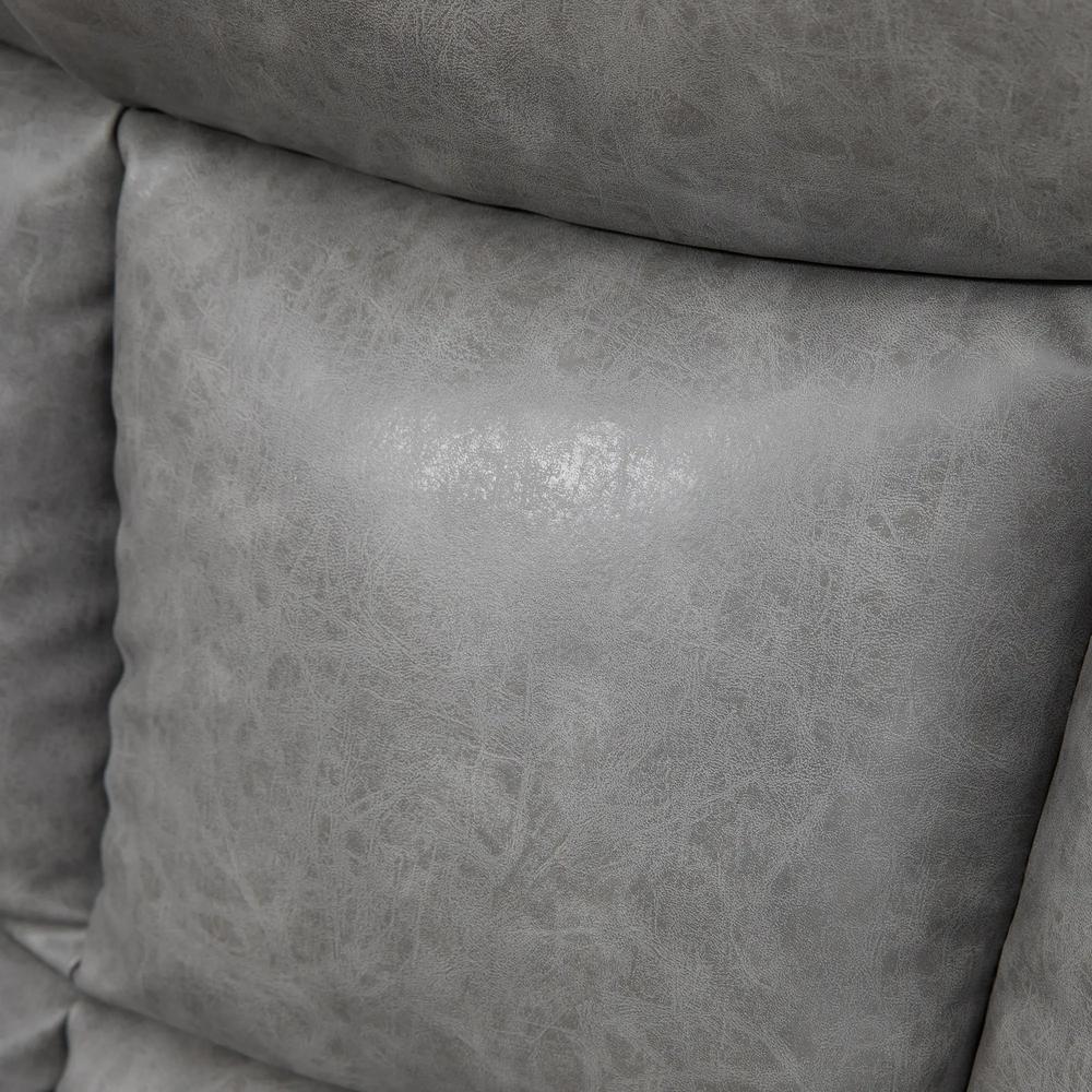 HOMCOM Thick Padded Faux Leather Recliner Armchair - Light Grey Additional View 8