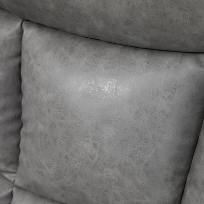 HOMCOM Thick Padded Faux Leather Recliner Armchair - Light Grey Additional View 8