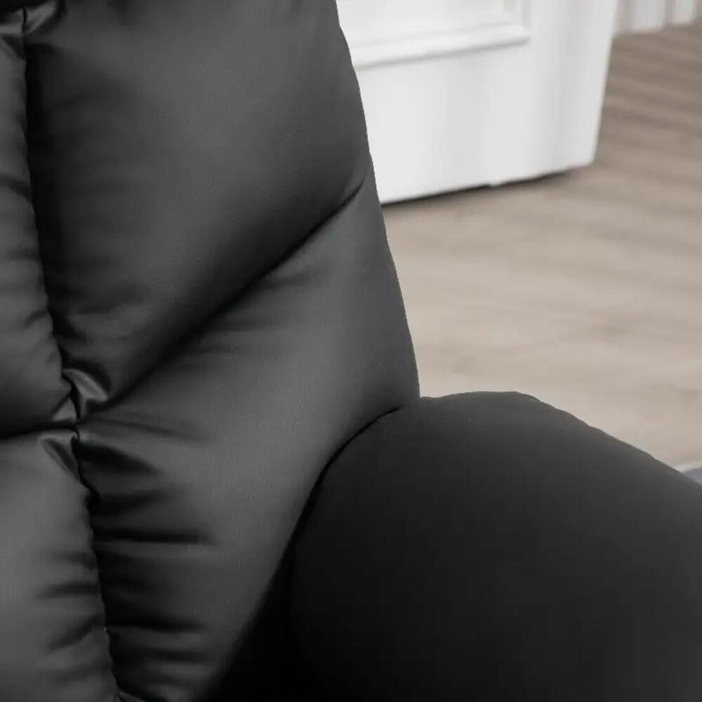 HOMCOM Manual Reclining Chair, Recliner Armchair with Swivel, Faux Leather, Footrest, Cup Holders, 86x93x102cm Additional View 22