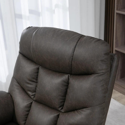 HOMCOM Manual Reclining Chair, Recliner Armchair with Swivel, Faux Leather, Footrest, Cup Holders, 86x93x102cm Additional View 33