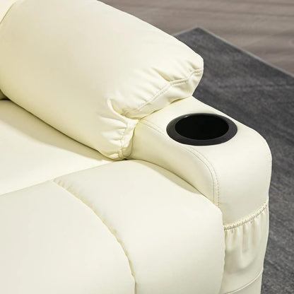 HOMCOM Manual Reclining Chair, Recliner Armchair with Swivel, Faux Leather, Footrest, Cup Holders, 86x93x102cm Additional View 8