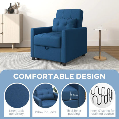 HOMCOM Linen-Look Single Chair Bed Additional View 15