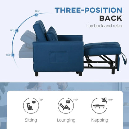 HOMCOM Linen-Look Single Chair Bed Additional View 16