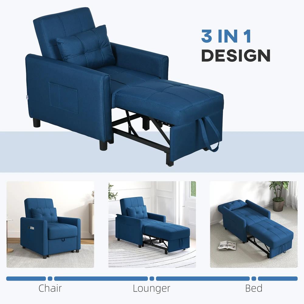 HOMCOM Linen-Look Single Chair Bed Additional View 17