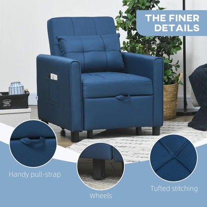 HOMCOM Linen-Look Single Chair Bed Additional View 18