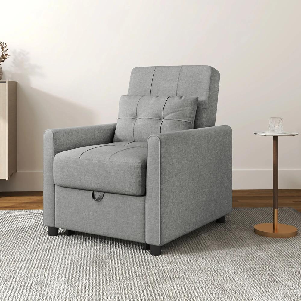 HOMCOM Linen-Look Single Chair Bed Additional View 2