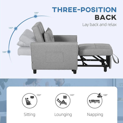 HOMCOM Linen-Look Single Chair Bed Additional View 5