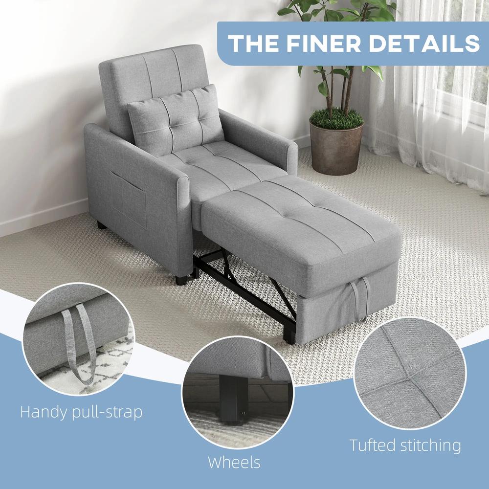 HOMCOM Linen-Look Single Chair Bed Additional View 7