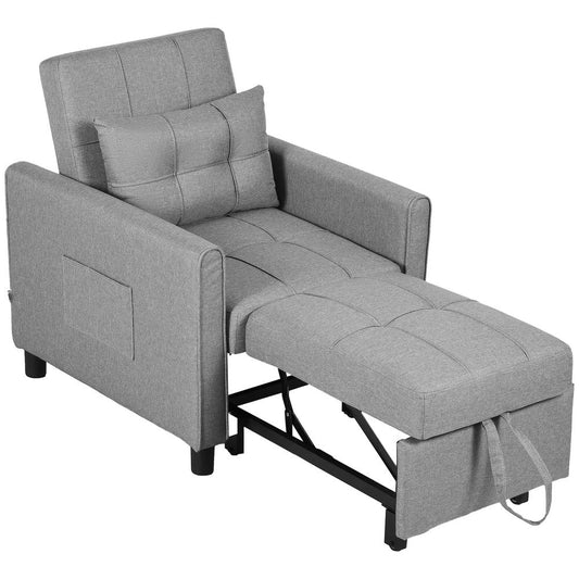 HOMCOM Linen-Look Single Chair Bed