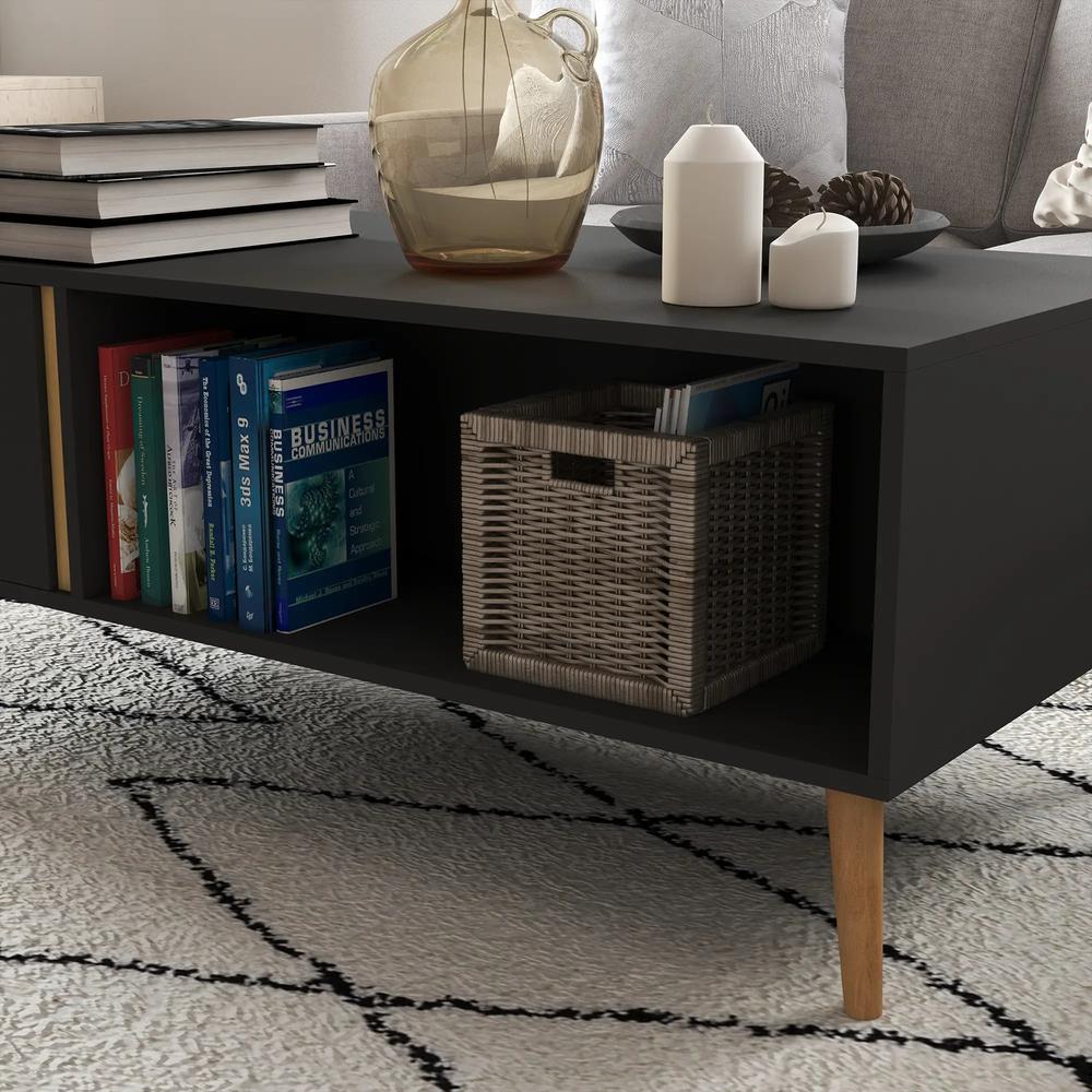 HOMCOM Coffee Table for Living Room, Modern Centre Table with Storage Compartments and Cabinets, Rectangular Side Table, 115x 58x 45cm, Grey Additional View 8