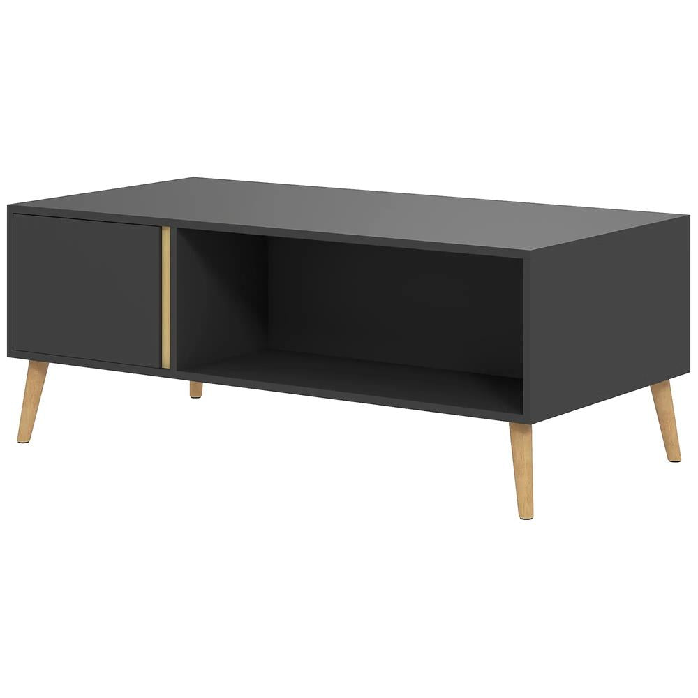 HOMCOM Coffee Table for Living Room, Modern Centre Table with Storage Compartments and Cabinets, Rectangular Side Table, 115x 58x 45cm, Grey Additional View 10