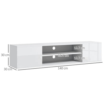 HOMCOM Floating TV Stand Cabinet for TVs up to 60", Wall Mounted TV Unit with Open Shelf, Storage Cupboards and Cable Management for Living Room Additional View 3