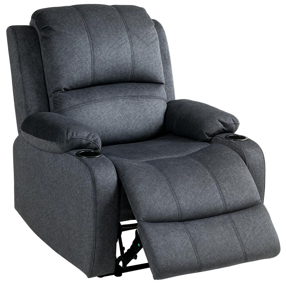 HOMCOM Microfibre Manual Reclining Armchair, with Footrest Additional View 11