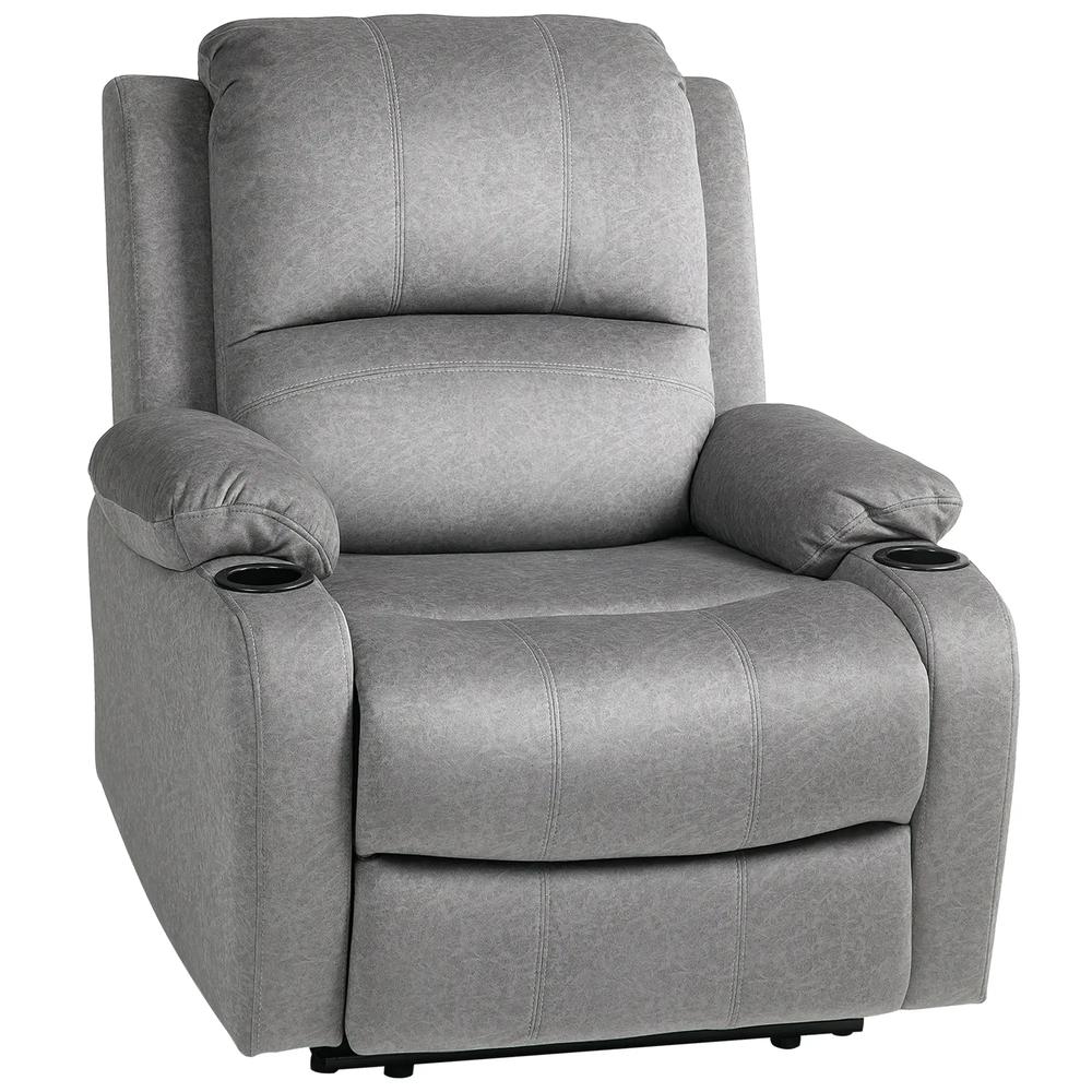 HOMCOM Microfibre Manual Reclining Armchair, with Footrest Additional View 12