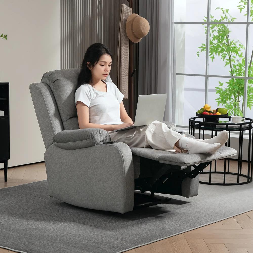 HOMCOM Microfibre Manual Reclining Armchair, with Footrest Additional View 13