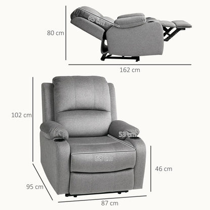 HOMCOM Microfibre Manual Reclining Armchair, with Footrest Additional View 14